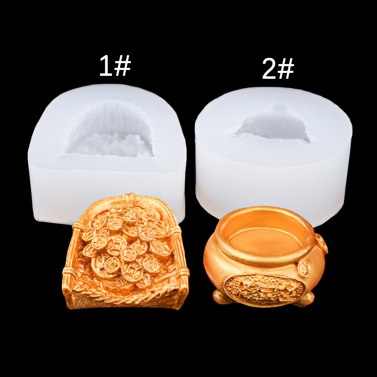 Cornucopia oro recogedor molde de silicona chocolate bricolaje hecho a mano molde de decoración de automóvil de yeso epoxi