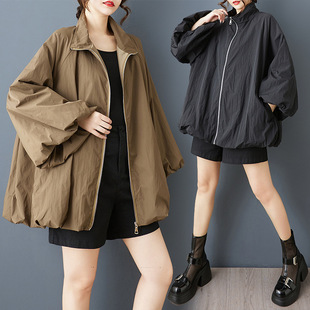 Real Shot of 2025 Spring & Fall New Hong Kong Style Niche Flower Bud Sleeve Jacket, Fashionable and Versatile Baby Doll Shirt, Age-Reducing Windbreaker Top