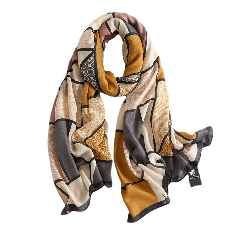 Invierno nuevo estilo japonés y coreano versátil Plaid popular bufanda de algodón y lino medio grueso cálido bufanda larga chal uno multiusos image 7