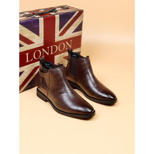 Men's Shoes Martin Boots Men's Genuine Leather New Winter High-top Leather Shoes Heightened Mid-top Men's Boots Boys Chelsea Boots