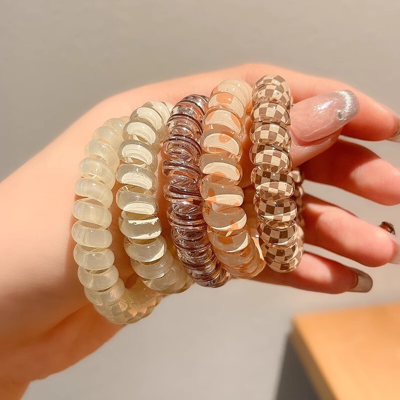 韓国の甘い電話コードヘアゴム、女性用、高弾性ゴムバンド、新鮮なゼリーカラーのヘアロープ、髪を傷つけないハイポニーテールヘアロープ|undefined