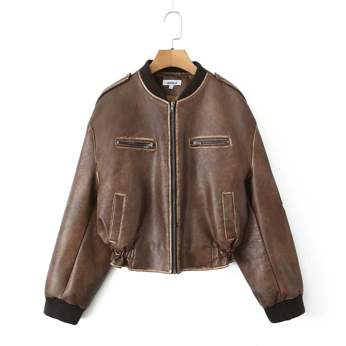 Autumn retro brown jacket, American style