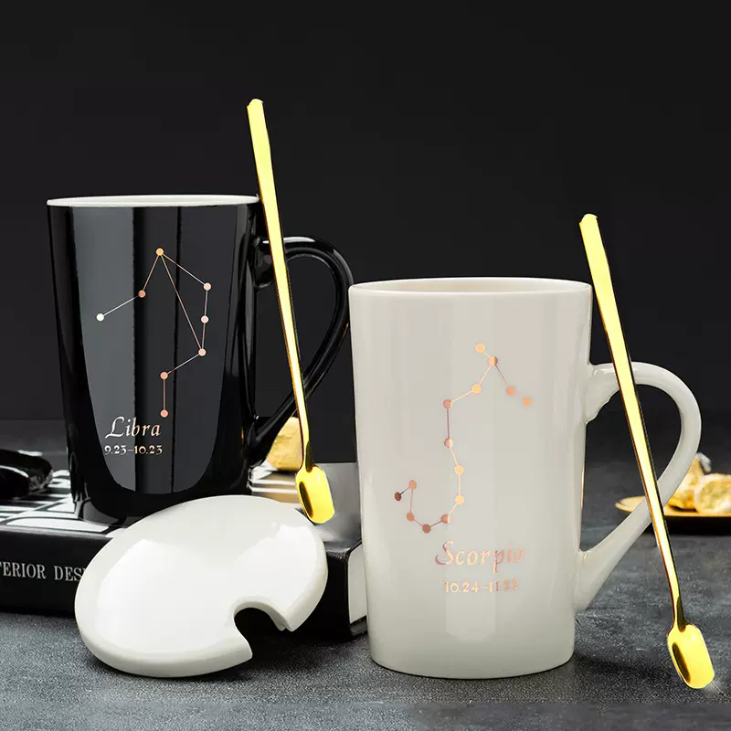 创意十二星座马克杯个人伴手礼陶瓷水杯家用喝水杯子办公室咖啡杯