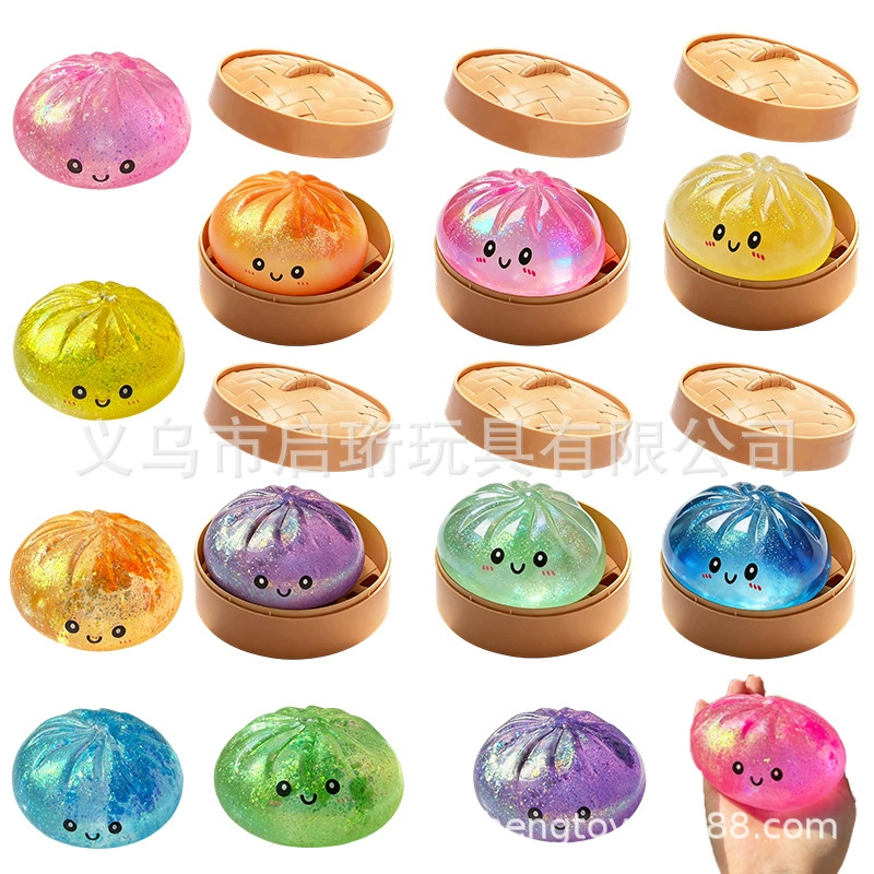 2026 New Glitter Dumpling Squishy glitter dumpling slow rebound toy simulation bun
