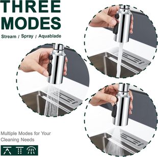Kitchen Sink Faucet Extender Splash-Proof Gadget with Universal Rotating Showerhead Spout