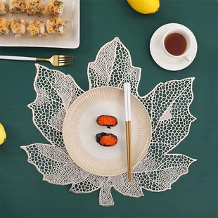 Maple Leaf Anti-scalding Table Mat pvc Insulated Table Mat Coaster ins Anti-slip Waterproof Japanese-style Western-style Restaurant High-grade Placemat