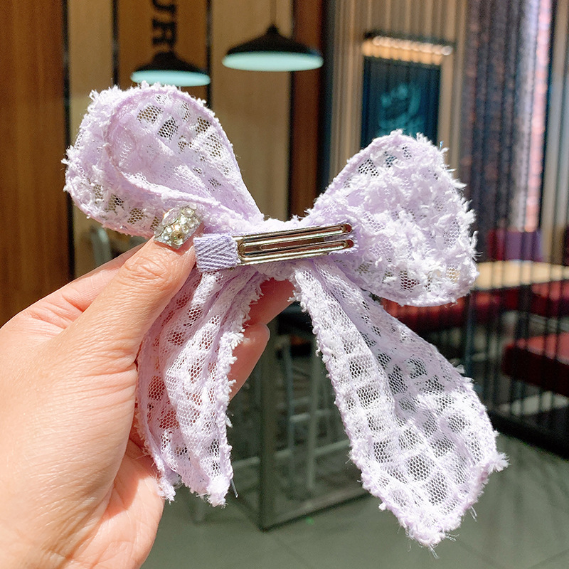 Children's Simple Mesh Hollow Bow Hairpin display picture 5