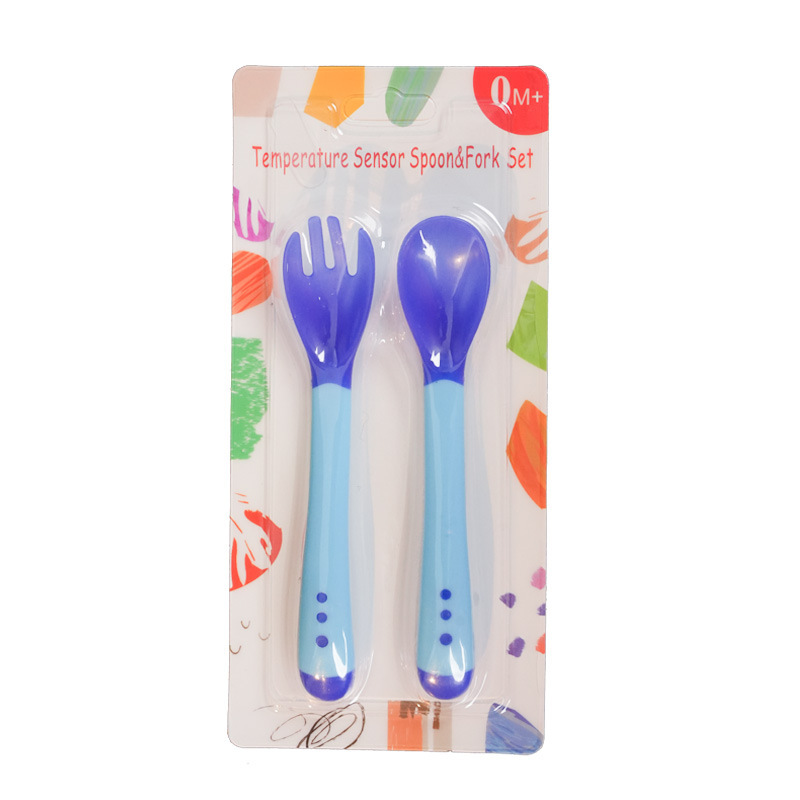 Cuchara con Sensor de Temperatura para Bebés, Cuchara de Cabeza Suave para Bebés, Cuchara para Administrar Medicamentos, Cuchara con Sensor de Temperatura, Cuchara que Cambia de Color, Tenedor, Venta al por Mayor