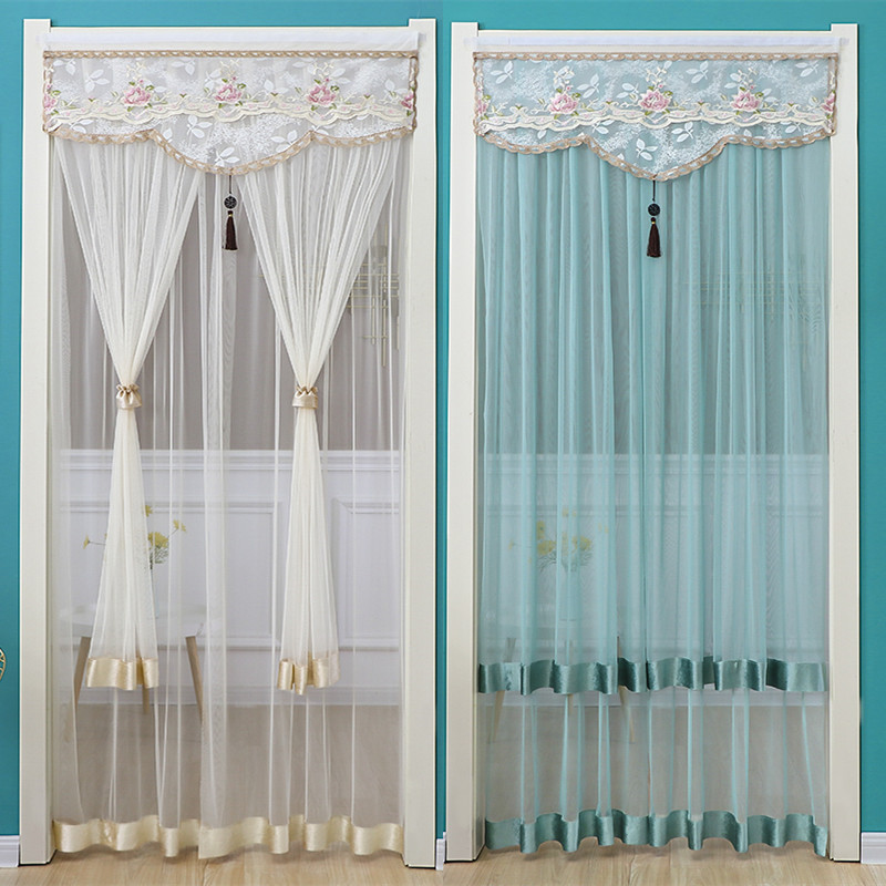 New Anti-Mosquito Door Curtain Gauze Curtain Entrance Door Double-Layer Silent Bedroom Curtain Half Curtain No Punching Anti-Fly Summer
