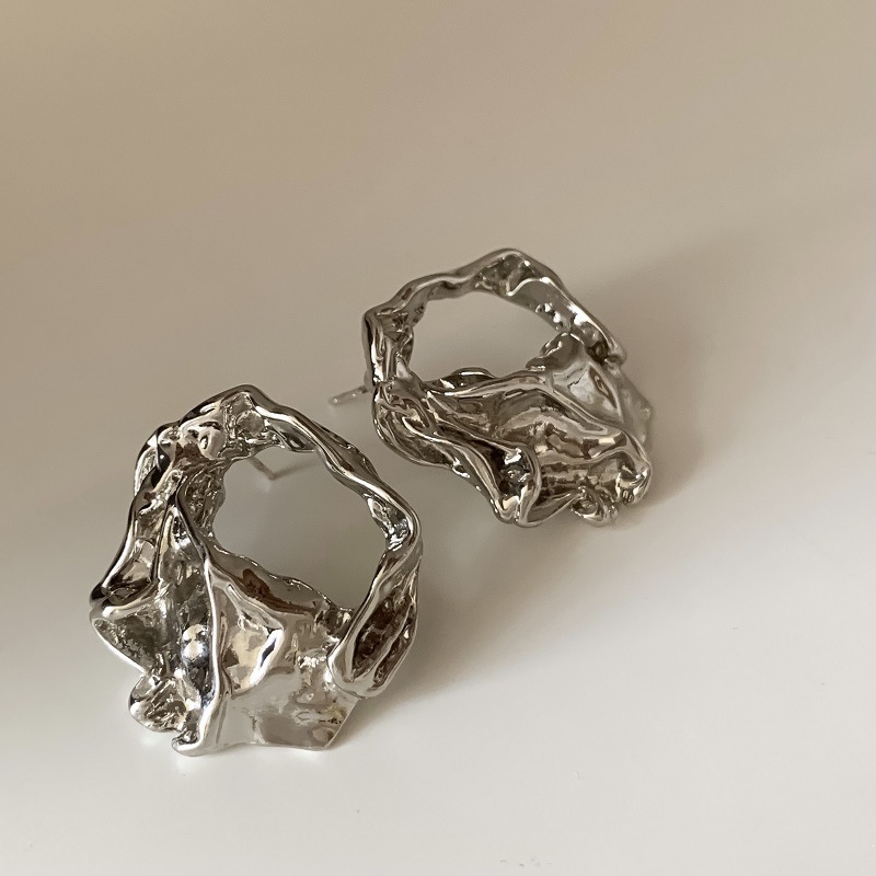 Nicho de diseño de plata amor geometría bola aguja de plata pendientes transfronterizos venta caliente minimalista viento frío fábrica de alto nivel image 24