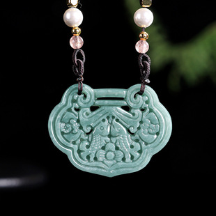 Natural a goods jadeite blue water year after year more than good luck jade peiwaxy jade pendant men's and women's pendant