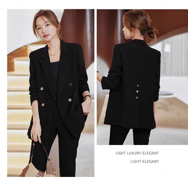[Good Fabric] Designed Black Small Blazer Women's Work Clothes 2025 New Business Wear Elegant Suit