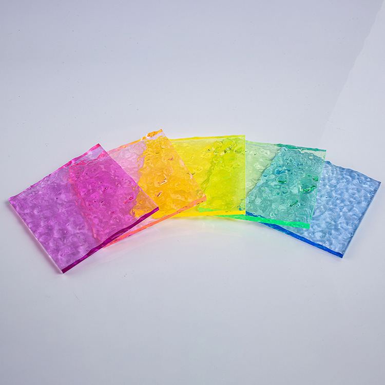 透明彩色石头纹水波纹亚克力板有机玻璃板加工切割抛光激光