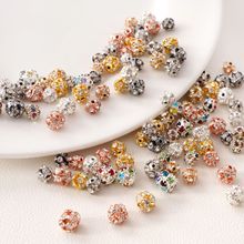 铜质镶钻球散珠金属配件 手工diy配饰品隔珠手链手串珠配件材料批