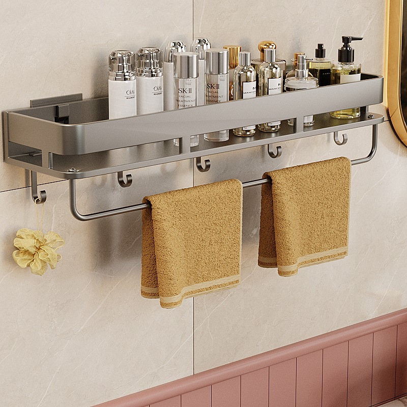 Toilet Bathroom Sink Storage Rack Wall-Mounted Bathroom Storage Rack Without Punching for Shower Gel Towel Rack