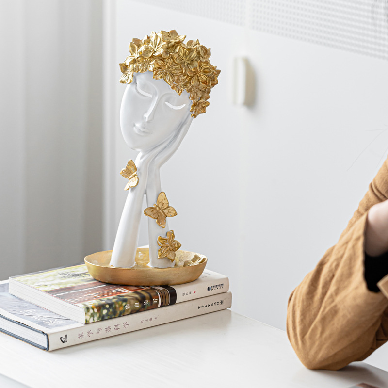 Moderno estilo europeo abstracto mascarilla decoración facial maquillaje artesanía vino gabinete sala de estar decoración transfronteriza al por mayor