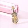 Fashionable cartoon small high-end crystal, violin, brooch, accessory, British style