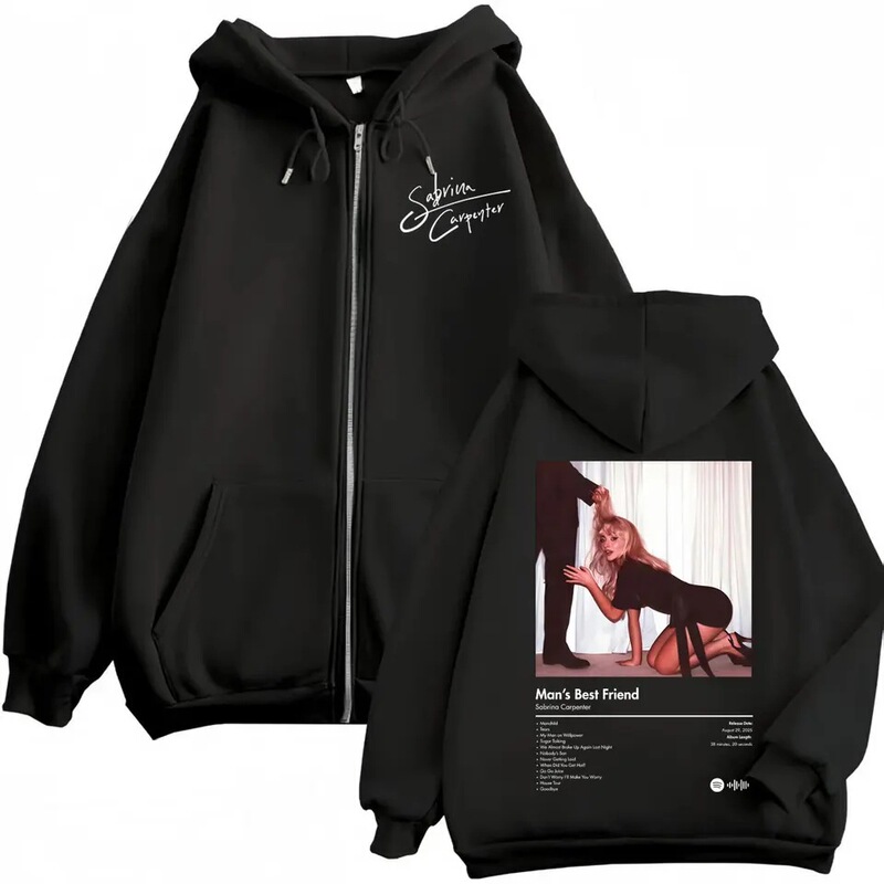 Sabrina Carpenter's Good Friends Album Zip-Up Sweatshirt Fashion Pop Music Zip-Up Pullover Sabrina Carpenter's Good Friends Album Zip-Up Sweatshirt Fashion Pop Music Zip-Up Pullover
