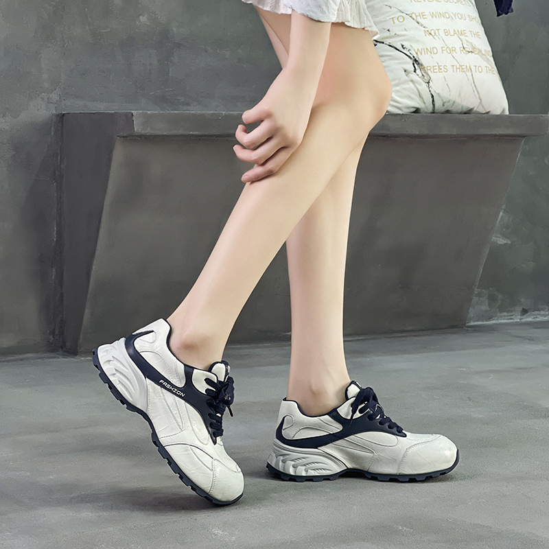 巴黎复古擦色老爹鞋女2025秋季新款厚底增高百搭防滑休闲运动鞋女|undefined