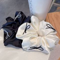 法式甜美新款蝴蝶结纯色大肠发圈少女百搭丸子头发绳时尚马尾头绳
