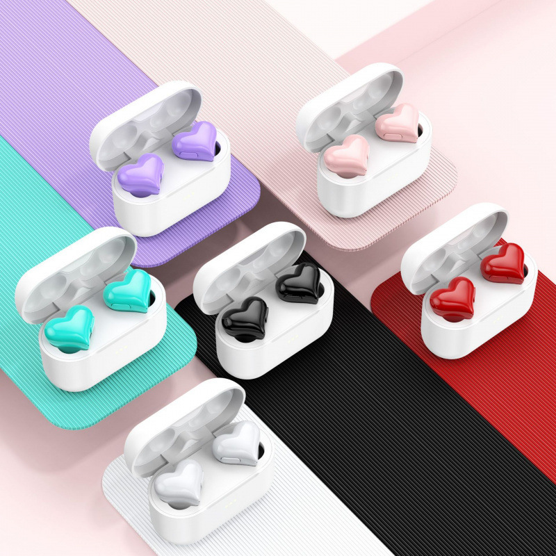 New Heartbuds Heart-Shaped Headphones, Cute Wireless Bluetooth Headphones for Girls with Colorful Lights New Heartbuds Heart-Shaped Headphones, Cute Wireless Bluetooth Headphones for Girls with Colorful Lights
