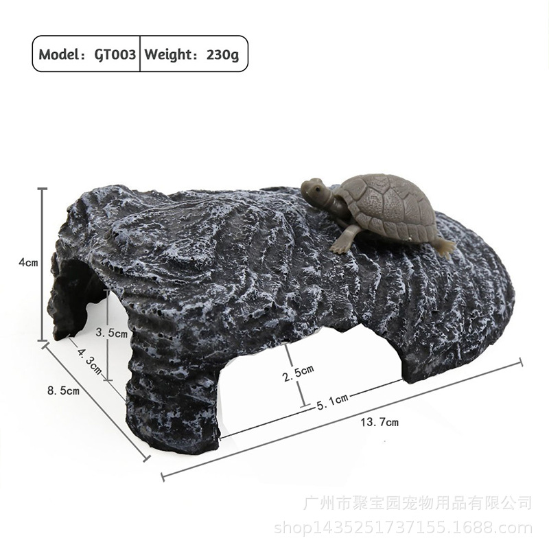 Las mascotas trepadoras evitan los agujeros, evitan los agujeros, trepan a la plataforma, secan la parte posterior, la tortuga, las artesanías de resina decoran la pecera, el paisaje del acuario