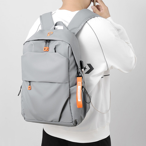 Backpack Wholesale Men's Simple Casual Atmosphere Business Computer Bag Trendy USB Charging Outdoor Travel Backpack