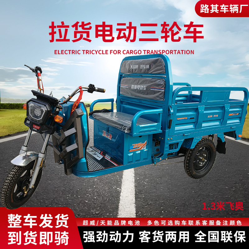 电三轮厂家批发农用货运三蹦子长续航三轮城乡拉货1米3电动三轮车