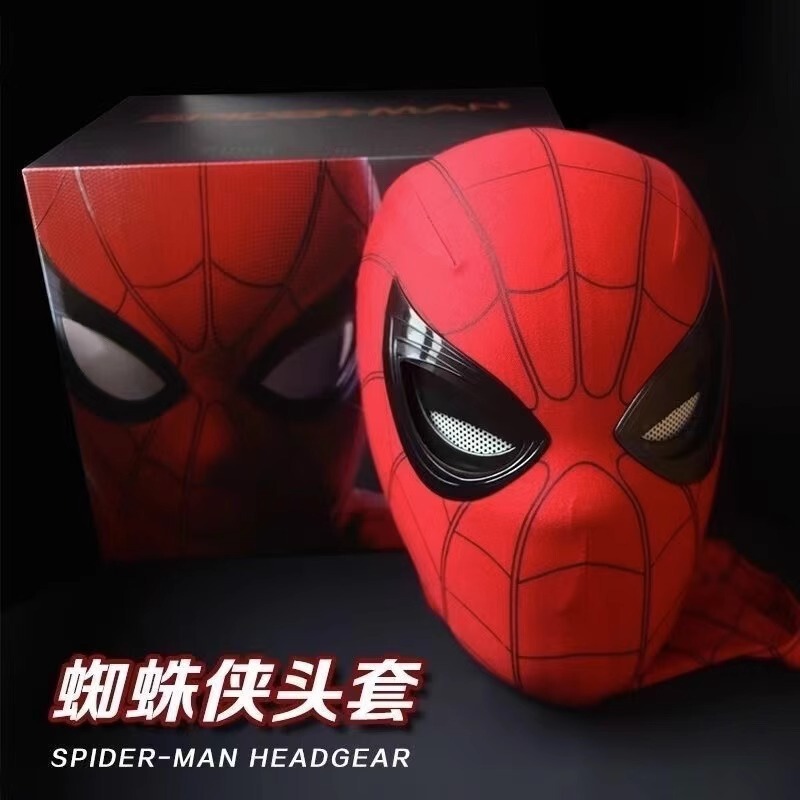 Spiderman Headgear Movable Eyes Mask Hat Full Automatic Mask Helmet Blink Electric Toy Boy