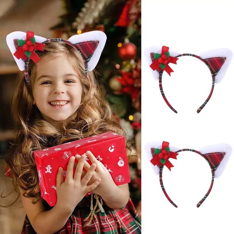 クリスマスのカチューシャの赤い鹿の角のカチューシャの女性の秋冬のかわいい子供の頭飾りの森系のヘラジカのカチューシャの大人の髪飾り|undefined