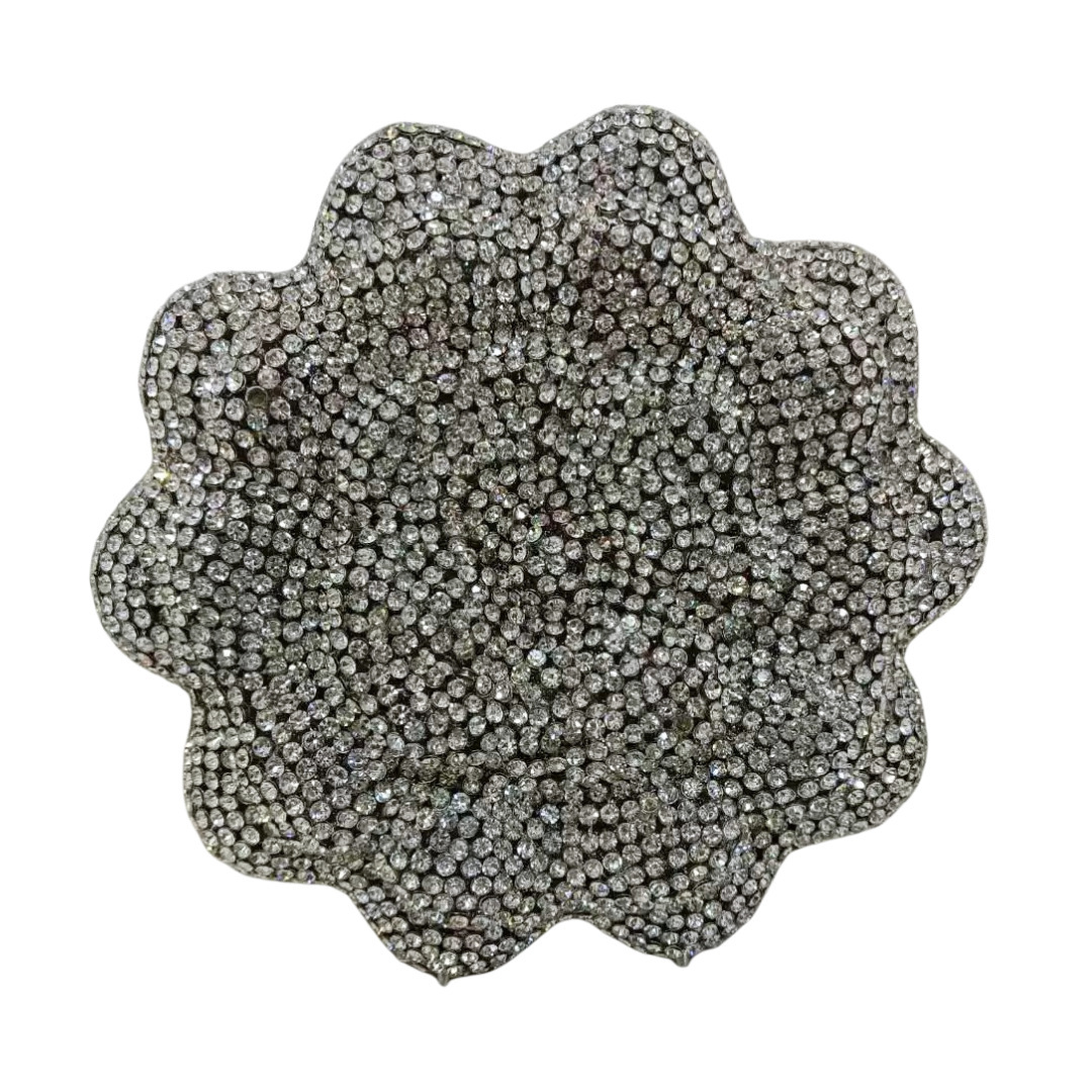 Bolsa de embrague nuevo producto bolsa de cena de diamantes estereoscópicos rosa pequeña fragrante camellia bolsa de mano de mujer bolsa de cena