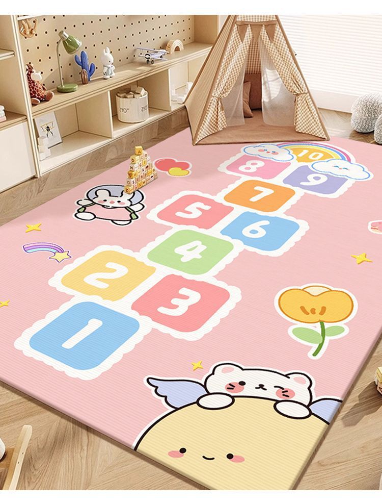 Living Room Carpet Cartoon Game Hopscotch Checkered Carpet New Children's Learning Area Play Carpet Educational Floor Mat