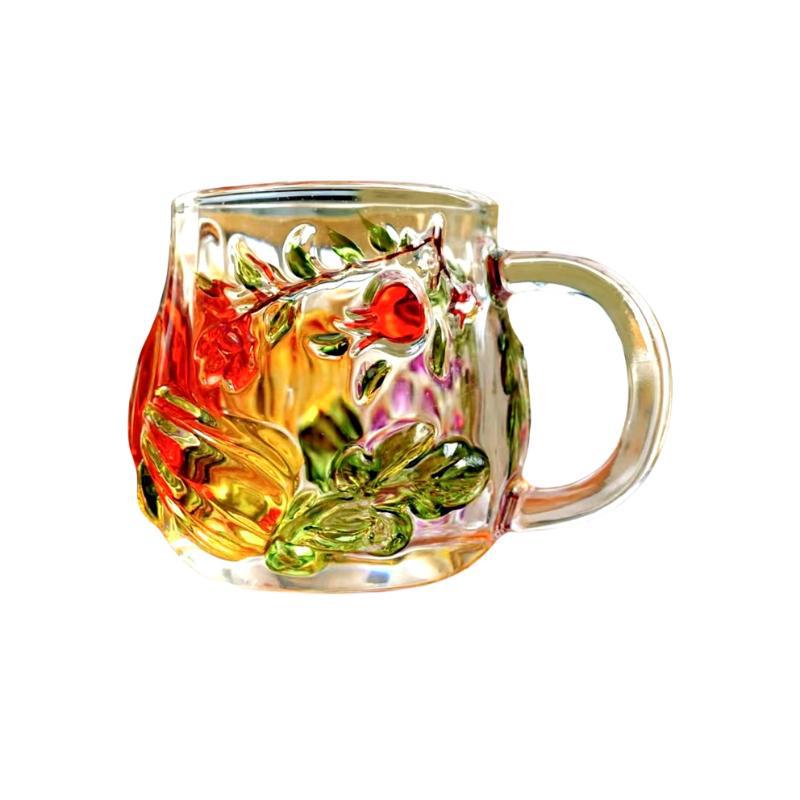 Flaventz pintado calabaza taza de vidrio taza de oficina taza de café taza de leche casera taza de té taza de agua