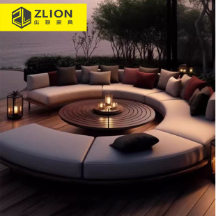 Nordic Outdoor Villa Courtyard Sofa Leisure Garden Booth Furniture Combination Hotel Outdoor Terrace Coffee Table Sofa