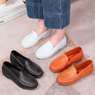 Food Factory Shoes, Rain Boots, Low-Top Water Shoes, Short Waterproof Rubber Shoes, Women's Non-Slip Rain Boots, Tendon Sole Shoes Without Lining