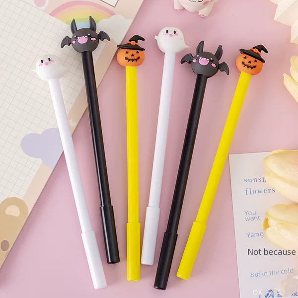 Pumpkin Lantern Bat Ghost Halloween Gel Pen Black Stationery Wholesale Children's Day End-Of-Term Christmas Gift Prizes