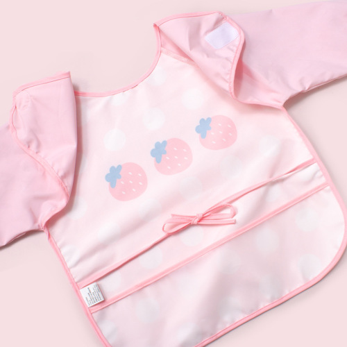 Cute Taobao smock, anti-dirty for eating, long-sleeved, anti-dirty, children's dual-use flip bib, reverse dressing, children's protective clothing, baby