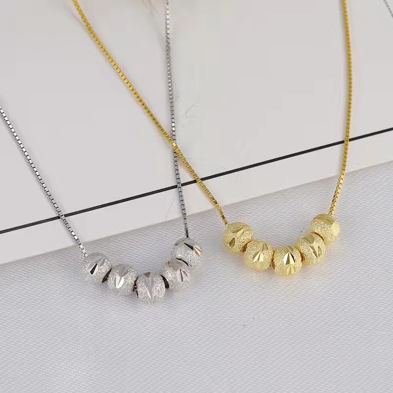 Wufu linmen collar de las mujeres hermosas cuentas de la suerte chapado en oro clavícula cadena moda Luz de lujo temperamento joyería TikTok mismo estilo al por mayor