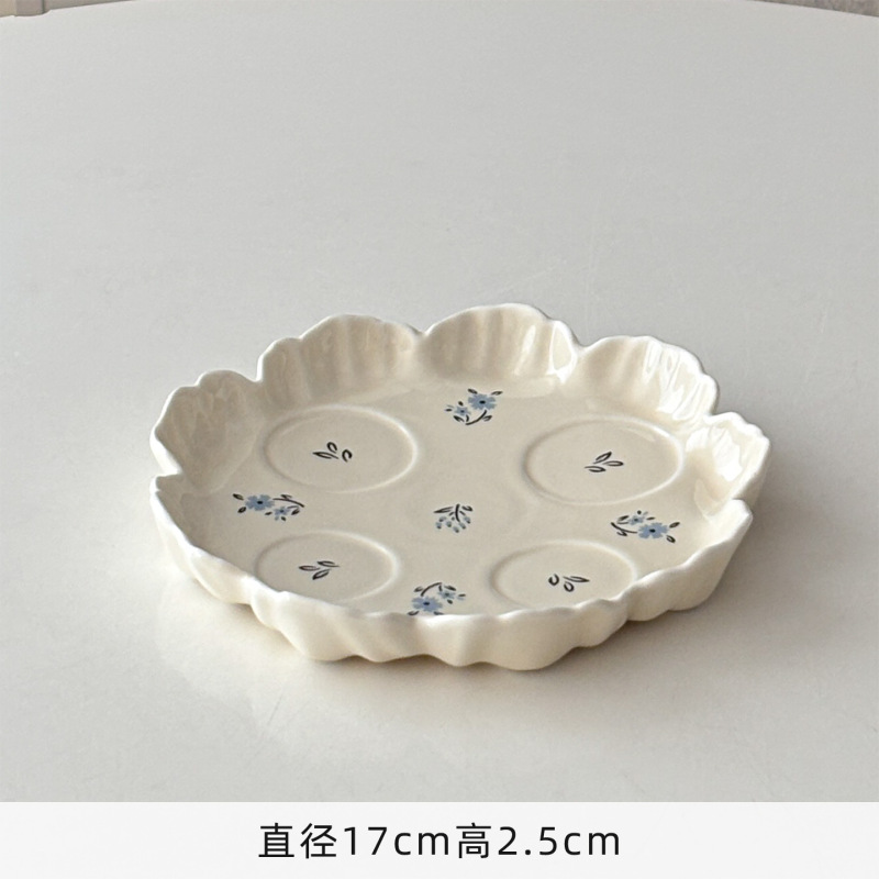 穆尼法式奶油风碎花调料瓶陶瓷托盘厨房用品装饰餐桌摆件三孔调味|undefined