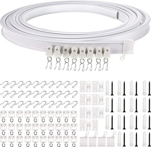 1/2/3/4/5-meter Curtain Bend Rail Kit | PVC Track, Quiet Sliding Rails, Flexible U-shaped Steel-Plastic Arc Guide Rail