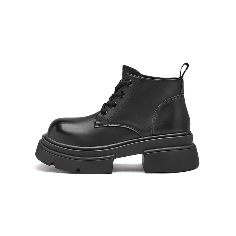 Augusto Lion Black Martin botas mujeres 2026 nuevo invierno tacones gruesos de altura baja botas cortas de correa de estilo inglés