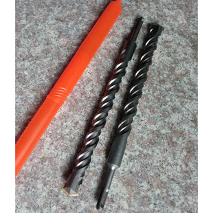 Round shank electric hammer drill 30cm lengthened through-wall percussion drill 8-28 two pits two grooves lotus alloy drill 300mm