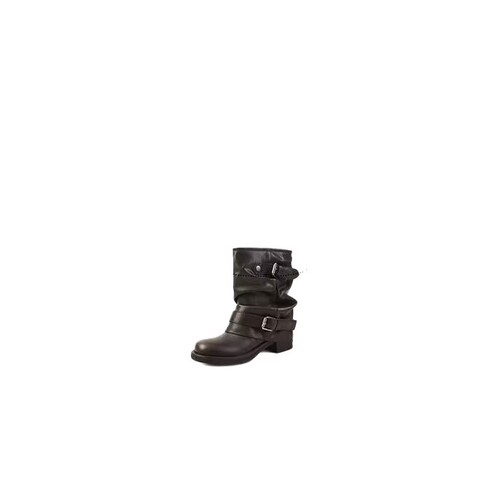 Stock 2025 retro height-increasing pants boots, pleated western cowboy boots, round head thick heel, short knight boots, women