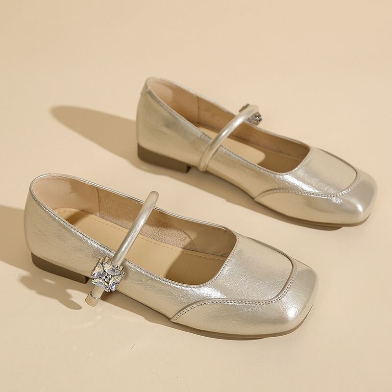 Square-toed, shallow-cut other summer leather shoes, 2026 new Mary Jane women's shoes, flat-soled, elegant French-style dress shoes Square-toed, shallow-cut other summer leather shoes, 2026 new Mary Jane women's shoes, flat-soled, elegant French-style dress shoes