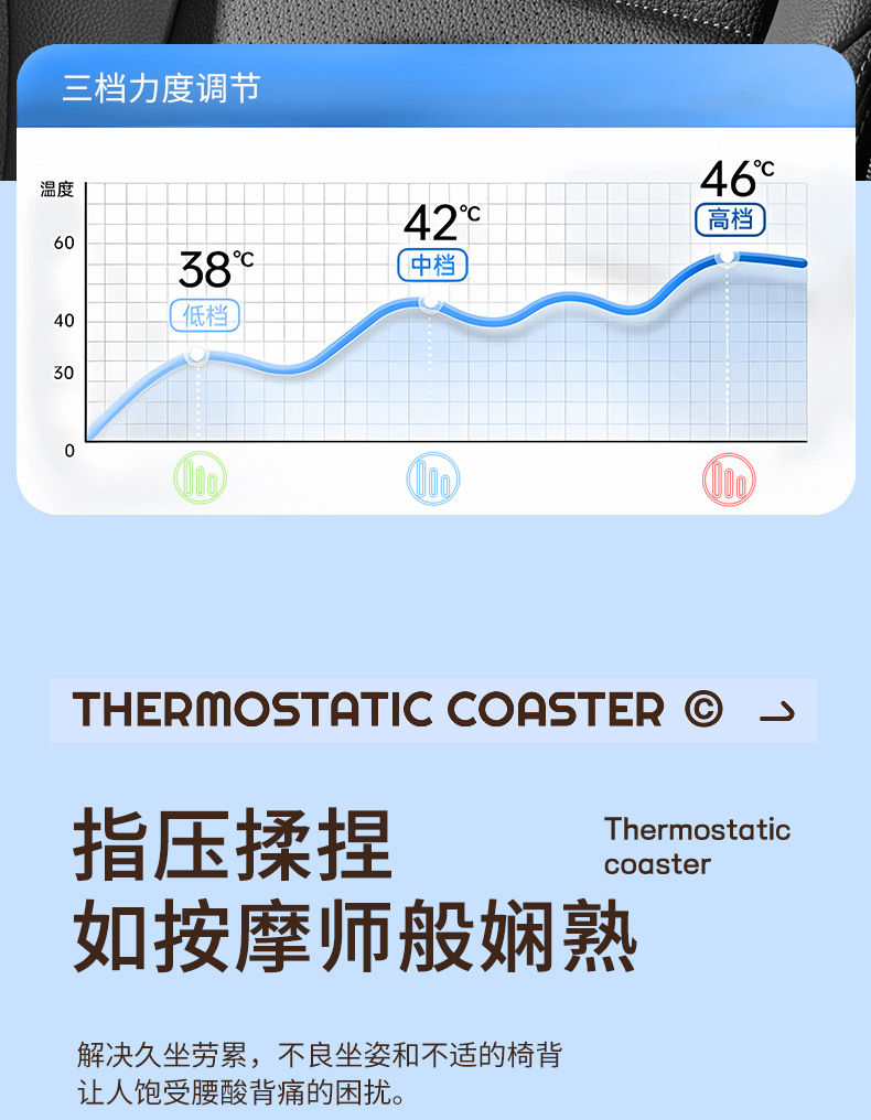 Car electric massage headrest lumbar support artifact waist support car driver cushion car lumbar support driving seat backrest