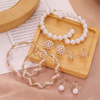 Capacious earrings from pearl, Korean style, simple and elegant design
