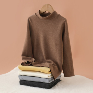 Lyocell Children's Base Shirt High Collar Thickened Thermal Underwear for Boys and Girls