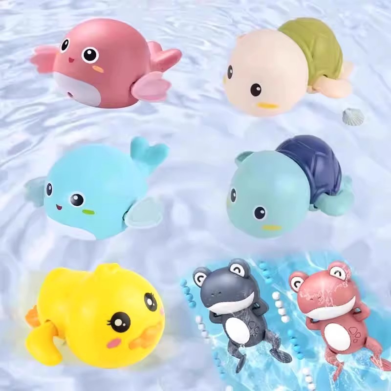 赤ちゃんの赤ちゃんのお風呂のおもちゃ小さなカメ子供の水泳と水遊び男の子と女の子小さな黄色いアヒルの入浴アヒル|undefined
