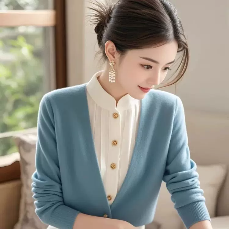 假两件毛衣女新款慵懒小香风高级感秋冬季独特超好看气质针织上衣