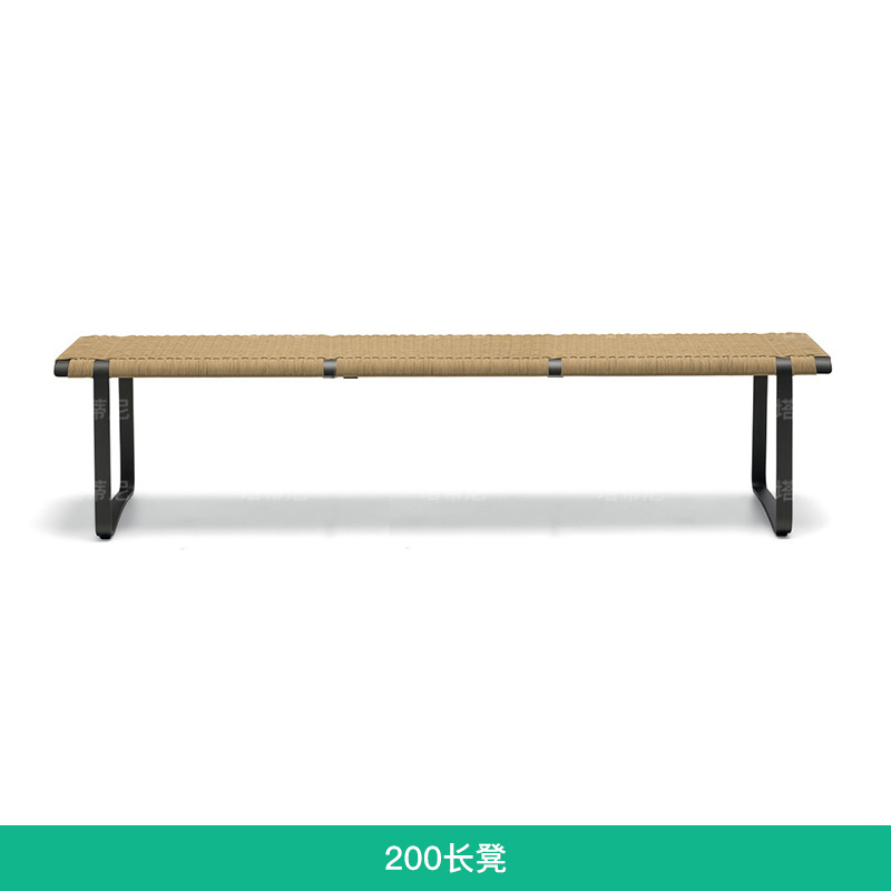 Conjunto de mesa y sillas de ratán para exteriores, mesa moderna y sencilla de aleación de aluminio, mesa larga impermeable para patio de hotel o villa, resistente a la intemperie image 9
